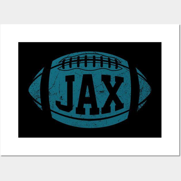 JAX Retro Football - Black Wall Art by KFig21